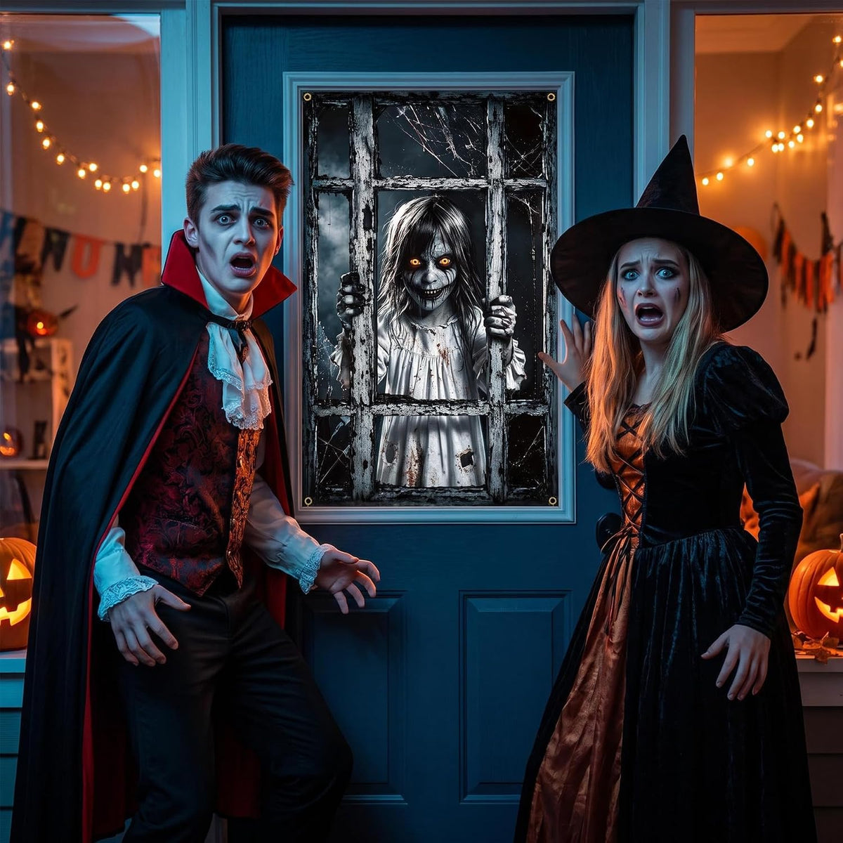 Scary Halloween Window Decorations,80X120Cm Outdoor & Indoor Party Decor