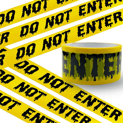 Halloween Hazard Tape - Upgrade 25M Self-Adhesive Decorative Tape with Residue-Free for Halloween Decorations Parties Zombie Banner Decor Haunted Houses Parties