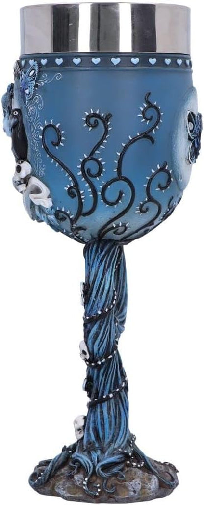 Corpse Bride Emily Goblet, Officially Licensed Tim Burton Collectible, Gothic Decor, Blue