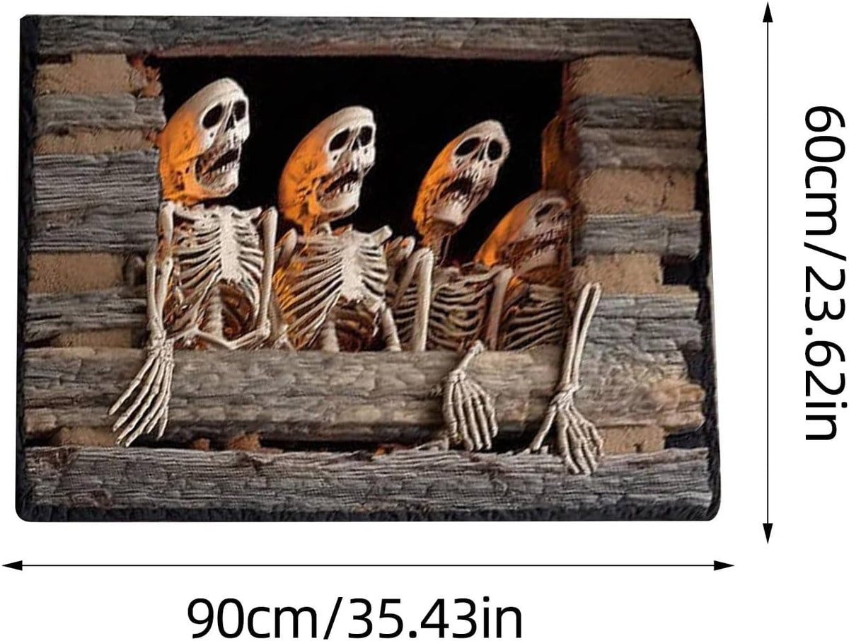 Halloween-Themed Door Mat and Spooky Floor Carpet Decorations