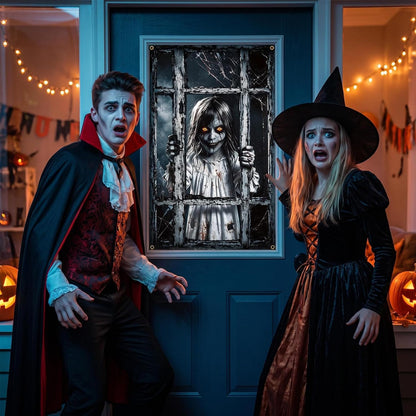 Scary Halloween Window Decorations,80X120Cm Outdoor & Indoor Party Decor