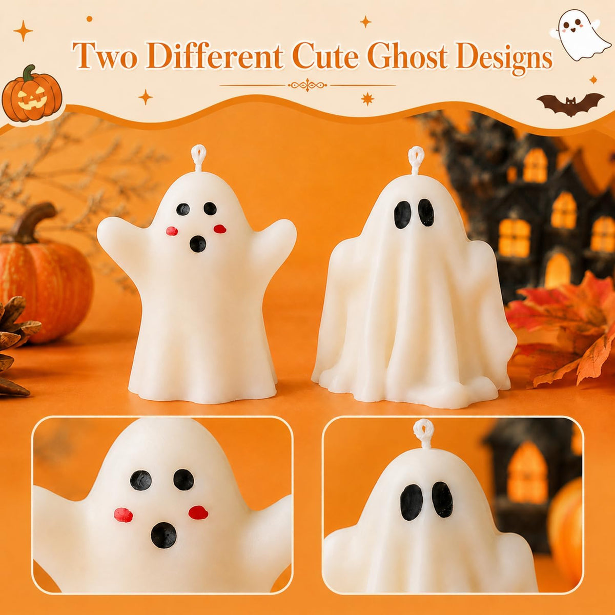 Halloween Ghost Scented Candle Set - 2 Piece Collection