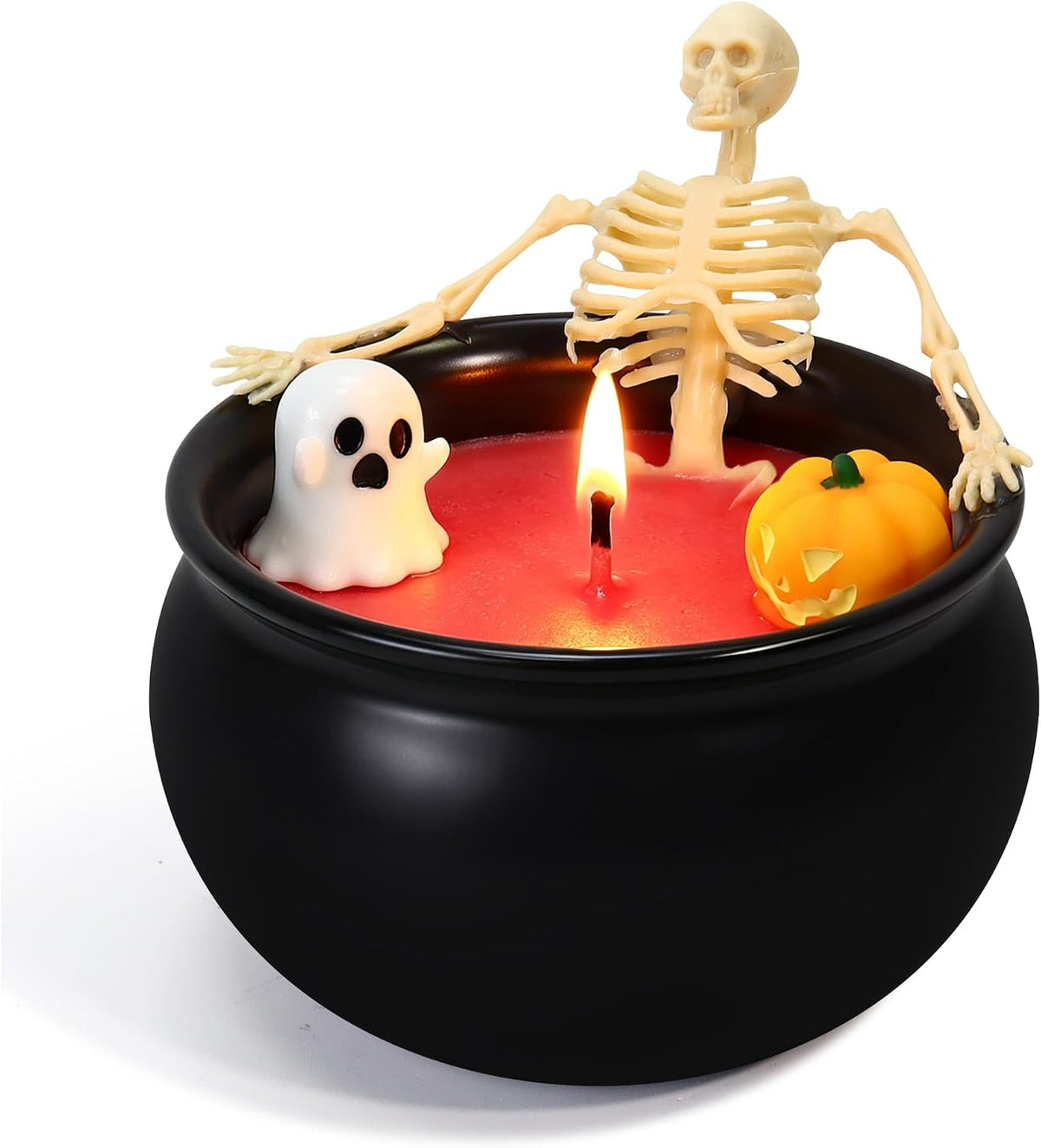 Lavender Scented Skeleton Candle - 260g Soy Wax, 48-Hour Burn Time, Gothic Skull Design for Halloween Decor and Gifts (Red)