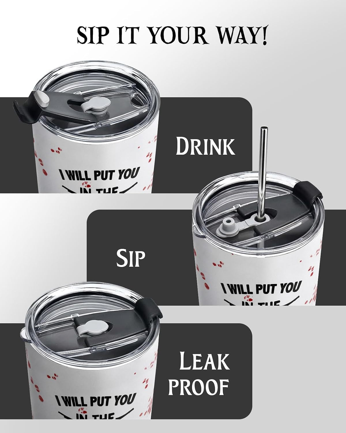 Halloween-Themed 20 Oz Tumbler for Horror Movie Enthusiasts, Perfect Spooky Season Gift