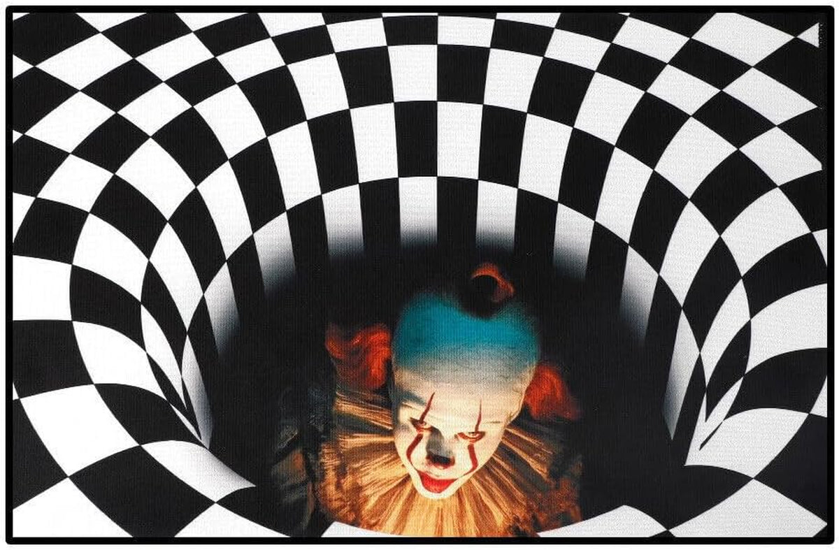 Halloween Themed Non-Slip Door Mat for Indoor and Outdoor Use - Humorous Horror Design, Square Bathroom and Entrance Rug