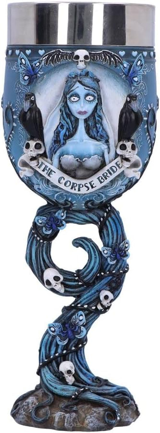 Corpse Bride Emily Goblet, Officially Licensed Tim Burton Collectible, Gothic Decor, Blue