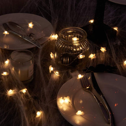 Halloween Lights Set of 3 Themed Fairy Lights with 30 LED Pumpkin Bat and Ghost Indoor Halloween Decorations Battery Powered with 8 Lighting Modes Waterproof Decor for Indoor and Outdoor