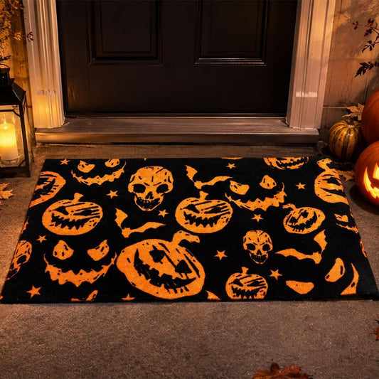 Halloween Outdoor Mats with Pumpkin Bat Skeleton-40X70Cm