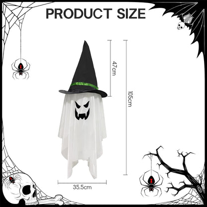 Halloween Decorations  Hanging Ghost Lighted Flying Ghost Grim Reaper Skull Chains Glowing Ghost White Ghost Wizard Hat for Garden Yard Halloween Party Tree Door Lawn Party Supplies