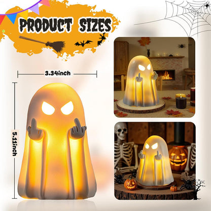 Charming Polyresin Halloween Ghost Figurine - Elegant Light Up Home Decor Accent for Parties and Indoor/Outdoor Display