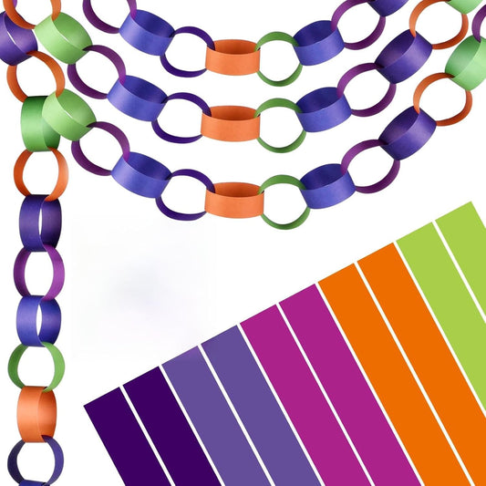 300 Paper Chains Halloween Colorful Paper Strips for Crafting DIY Haunted House Party Decorations Supplies
