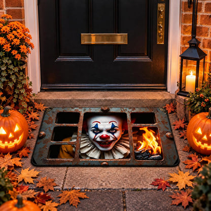 Halloween Door Mat, 3D Halloween Mat, Scary Clown Rug, Washable, 40 X 60 Cm