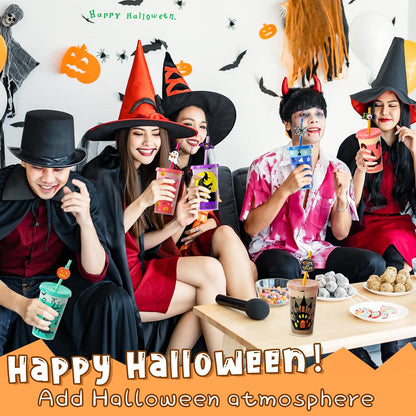 Set of 6 Color-Changing 12 Oz Plastic Cups for Halloween