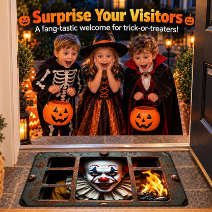 Halloween Door Mat, 3D Halloween Mat, Scary Clown Rug, Washable, 40 X 60 Cm