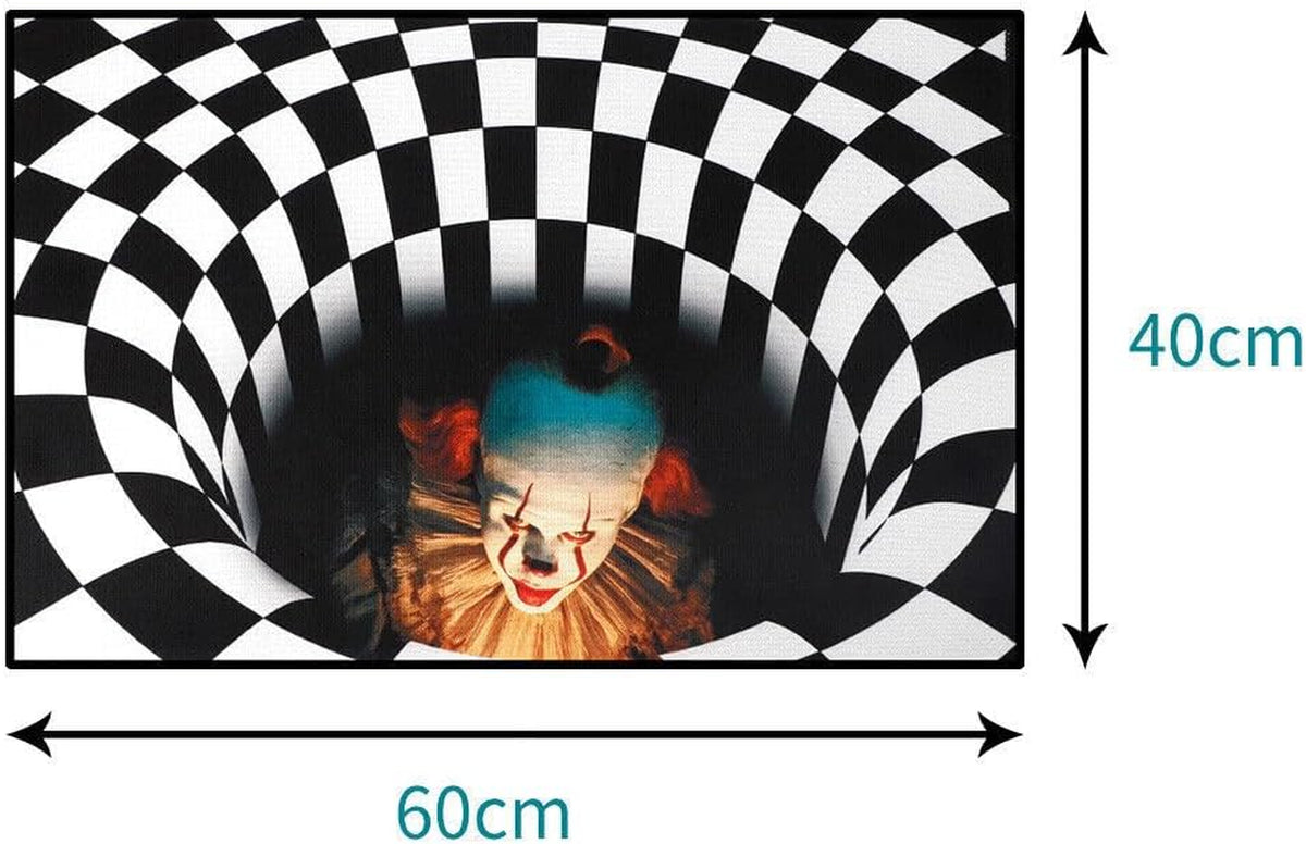 Halloween Themed Non-Slip Door Mat for Indoor and Outdoor Use - Humorous Horror Design, Square Bathroom and Entrance Rug