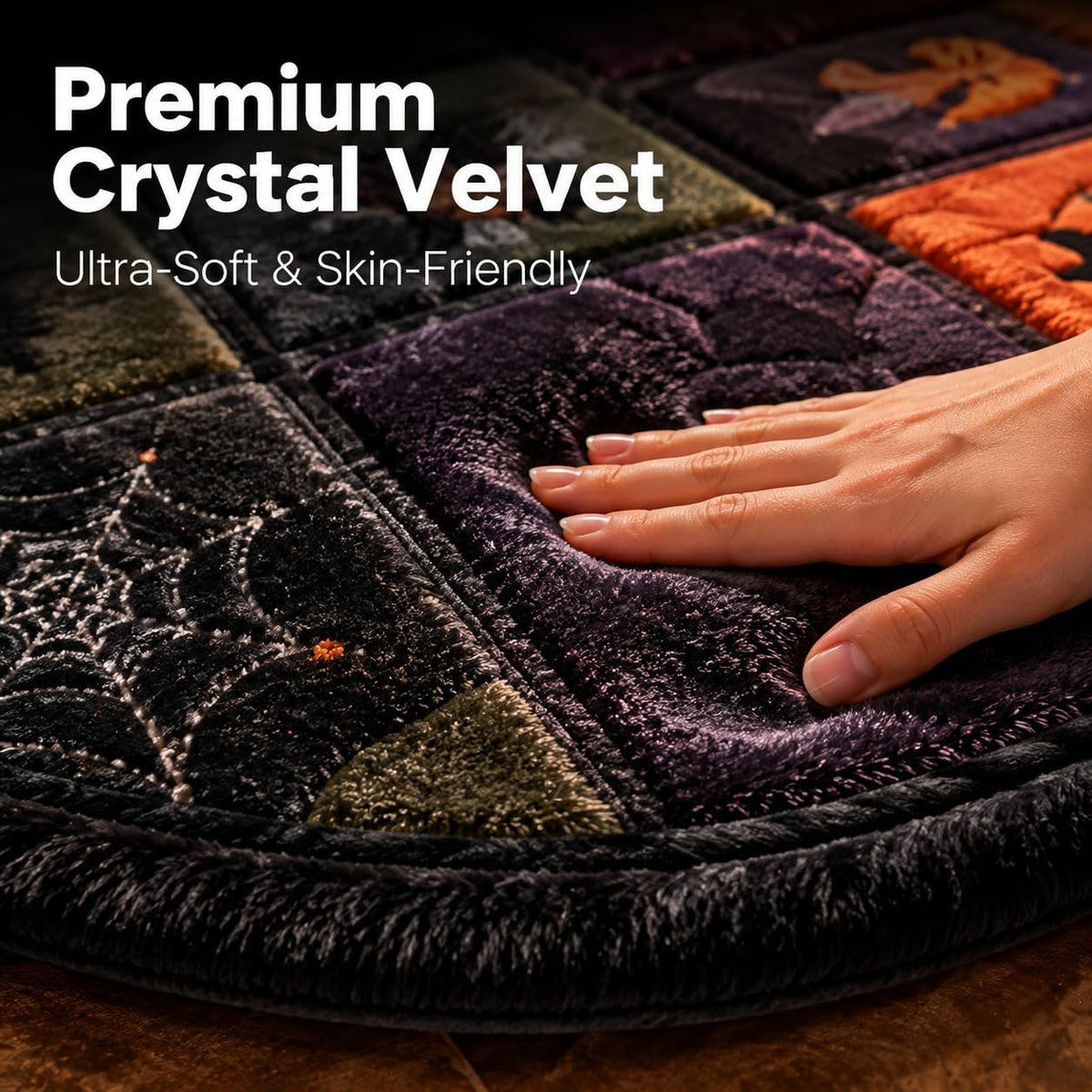 Halloween 3D Rug, 3Doptical Illusion Skeleton Abyss round Area Rug, Spooky Indoor Floor Mat for Living Room Bedroom Entryway and Halloween Party Decor (80 * 80Cm) (Rug-15)