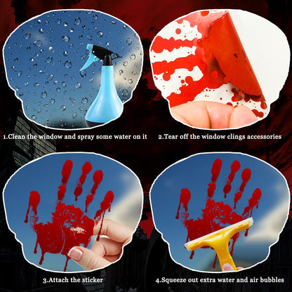Oversized Halloween Window Decals - Spooky Blood-Themed Decorations