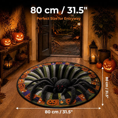 Halloween 3D Rug, 3Doptical Illusion Skeleton Abyss round Area Rug, Spooky Indoor Floor Mat for Living Room Bedroom Entryway and Halloween Party Decor (80 * 80Cm) (Rug-12)
