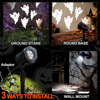 Ghost Projector Halloween Projector Lights Outdoor Decorations Mains Powered Waterproof for Window Patio Garden and Haunted House Decor