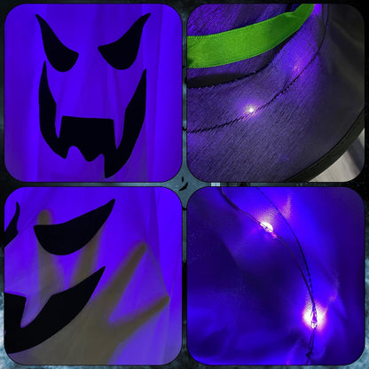 Halloween Decorations  Hanging Ghost Lighted Flying Ghost Grim Reaper Skull Chains Glowing Ghost White Ghost Wizard Hat for Garden Yard Halloween Party Tree Door Lawn Party Supplies