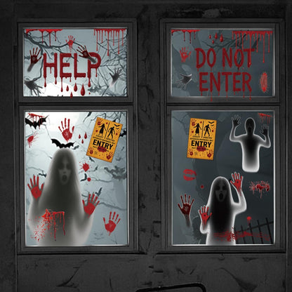 Oversized Halloween Window Decals - Spooky Blood-Themed Decorations