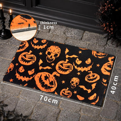 Halloween Outdoor Mats with Pumpkin Bat Skeleton-40X70Cm