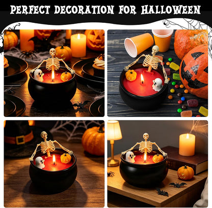Lavender Scented Skeleton Candle - 260g Soy Wax, 48-Hour Burn Time, Gothic Skull Design for Halloween Decor and Gifts (Red)