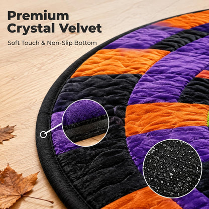 Halloween 3D Rug, 3Doptical Illusion Skeleton Abyss round Area Rug, Spooky Indoor Floor Mat for Living Room Bedroom Entryway and Halloween Party Decor (80 * 80Cm) (Rug-20)