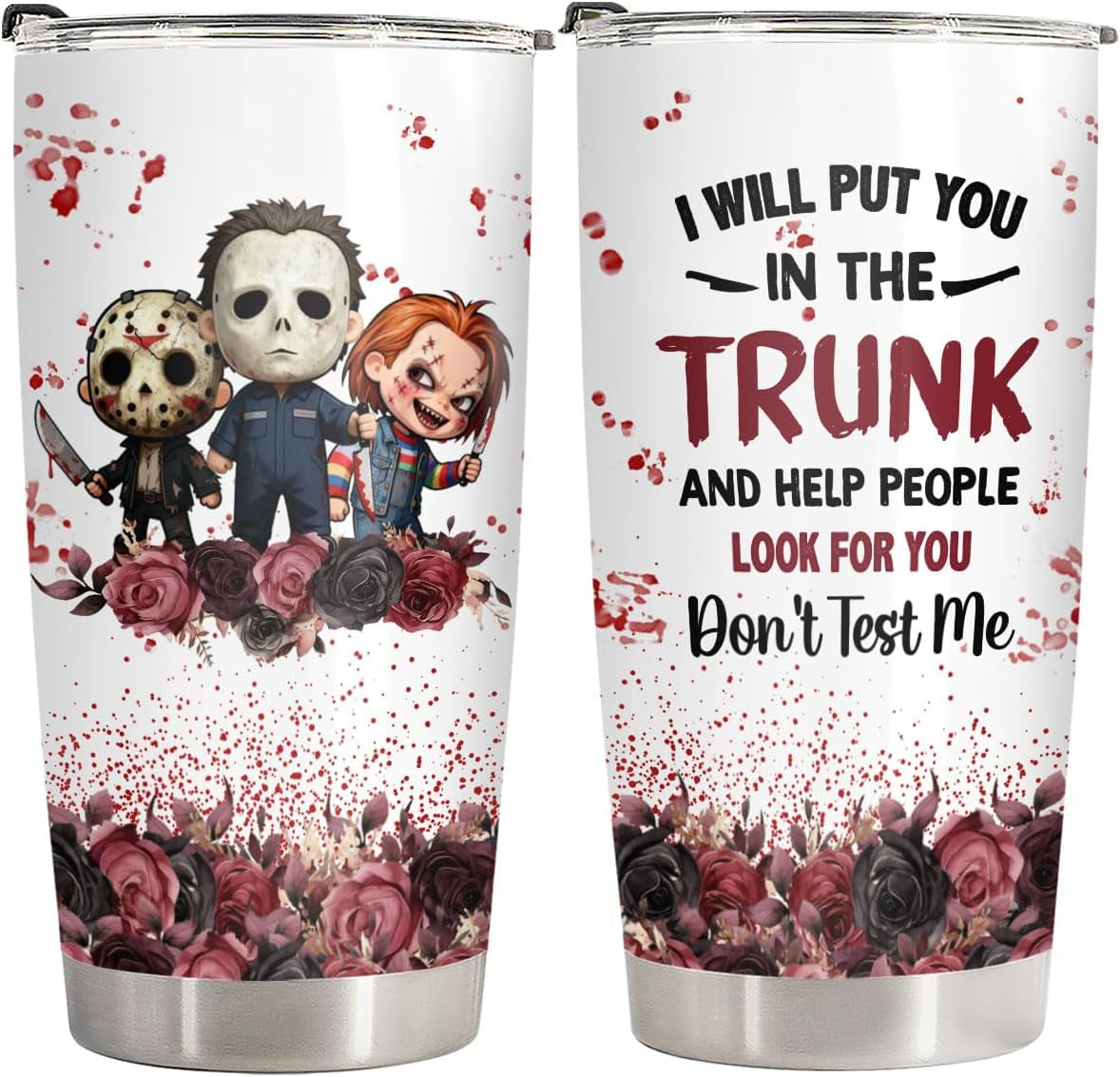 Halloween-Themed 20 Oz Tumbler for Horror Movie Enthusiasts, Perfect Spooky Season Gift