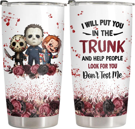 Halloween-Themed 20 Oz Tumbler for Horror Movie Enthusiasts, Perfect Spooky Season Gift