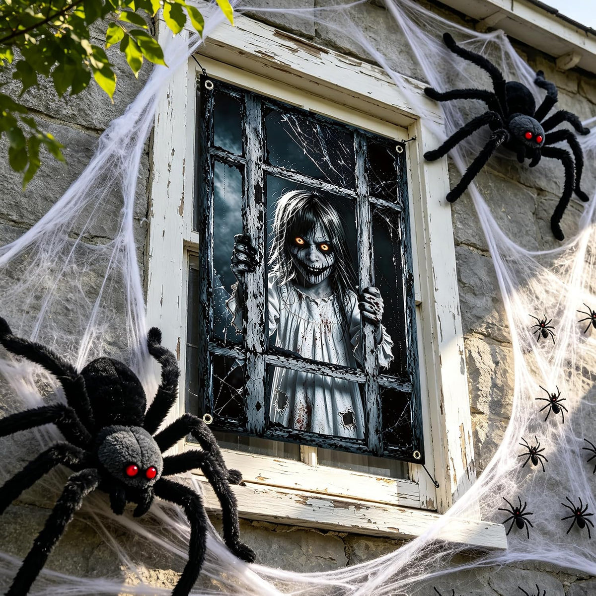 Scary Halloween Window Decorations,80X120Cm Outdoor & Indoor Party Decor