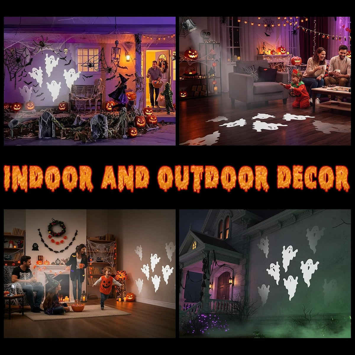 Ghost Projector Halloween Projector Lights Outdoor Decorations Mains Powered Waterproof for Window Patio Garden and Haunted House Decor