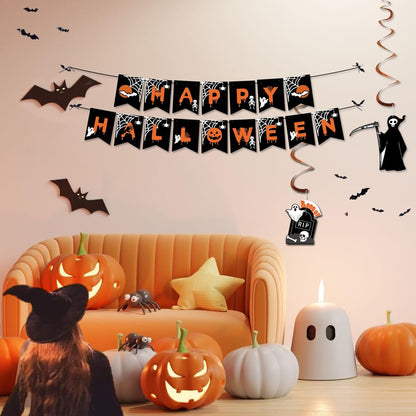 Halloween Decorations Indoor Set - Happy Halloween Banner & Bunting