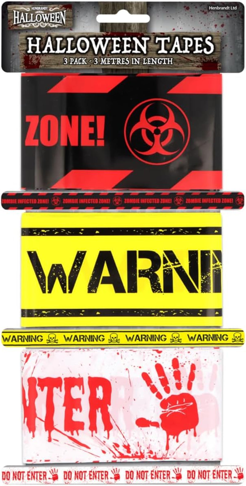 Halloween Warning Tape Set - Zombie Infected Zone Decorations, Horror Party Props, Spooky Event Barriers, Realistic Crime Scene Effects (3M Length)