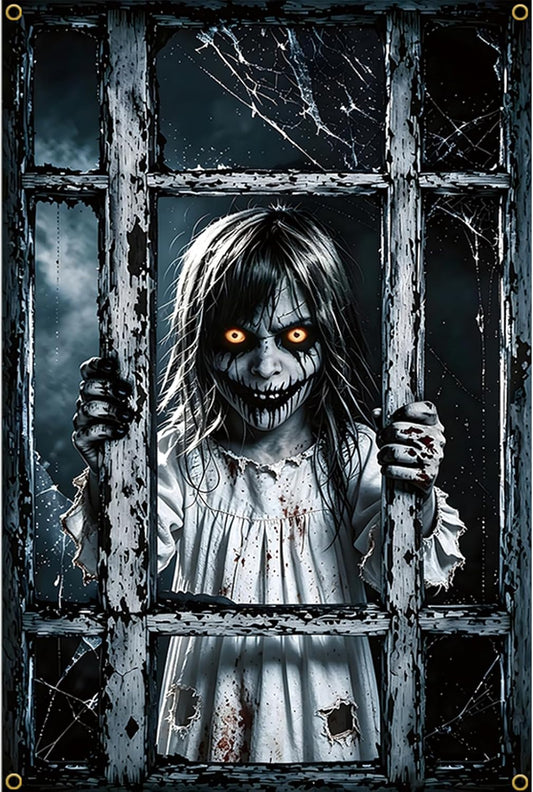 Scary Halloween Window Decorations,80X120Cm Outdoor & Indoor Party Decor