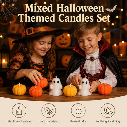 6PCS Halloween Ghost Pumpkin Candle Candle Set, Ghost & Pumpkin Candles