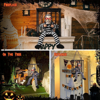 Screaming Animated Hanging Halloween Decorations Outdoor Indoor