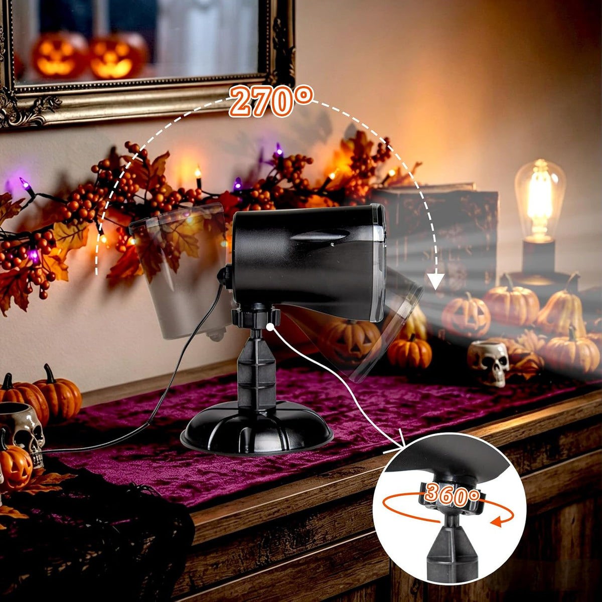 Ghost Projector Halloween Projector Lights Outdoor Decorations Mains Powered Waterproof for Window Patio Garden and Haunted House Decor