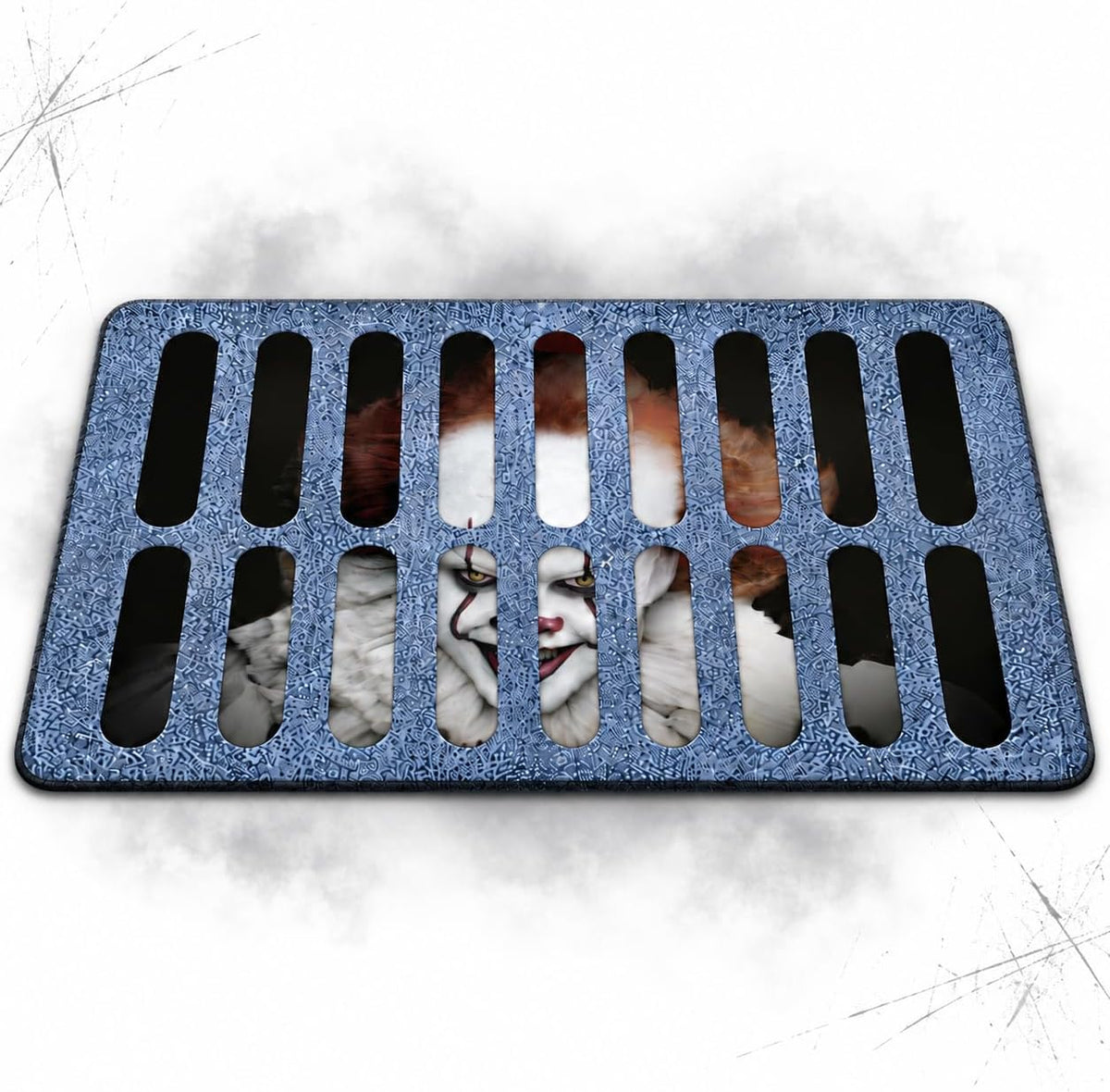 Halloween Door Mat, 60X40Cm Creepy Clown Sewer Grate Rug, Non-Slip Backing