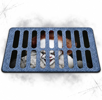 Halloween Door Mat, 60X40Cm Creepy Clown Sewer Grate Rug, Non-Slip Backing