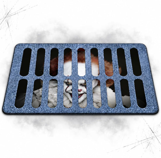 Halloween Door Mat, 60X40Cm Creepy Clown Sewer Grate Rug, Non-Slip Backing