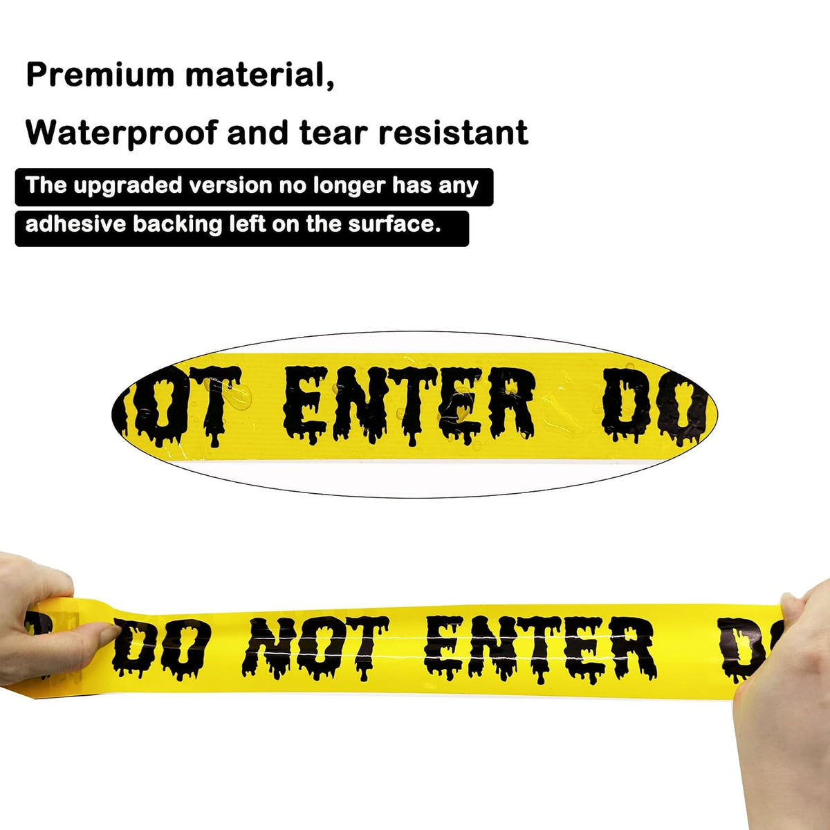 Halloween Hazard Tape - Upgrade 25M Self-Adhesive Decorative Tape with Residue-Free for Halloween Decorations Parties Zombie Banner Decor Haunted Houses Parties