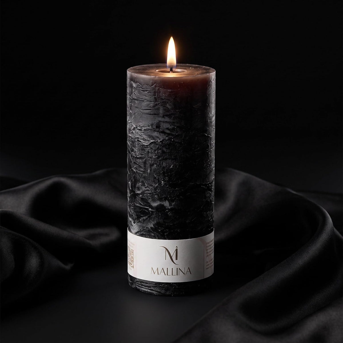 Black Pillar Candle 6x15 cm | Gothic Unscented Candle | 45-Hour Burn Time | Ideal for Halloween, Spooky Decor, Weddings, and Church Events