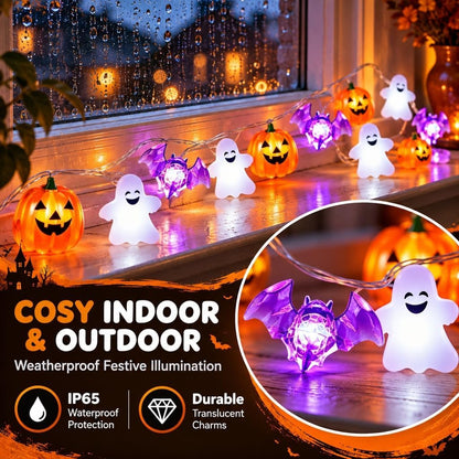 20 LED Battery-Operated Halloween String Lights for Outdoor Use - 2M Length